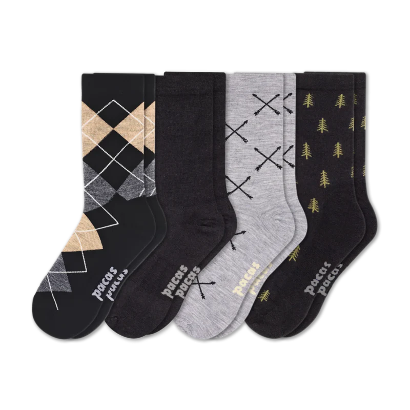 4 Pack - Men's Light-Weight Crew Pacas Socks 82 4 Pack - Men's Light-Weight Crew Pacas Socks