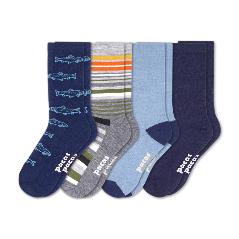 4 Pack - Men's Light-Weight Crew Pacas Socks 94 4 Pack - Men's Light-Weight Crew Pacas Socks