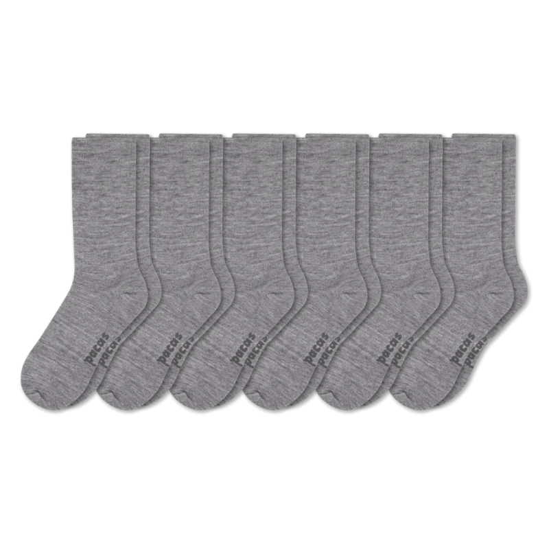 6 Pack - Men's Light-Weight Crew Pacas Socks