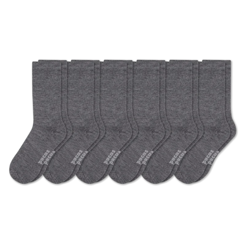 6 Pack - Men's Light-Weight Crew Pacas Socks