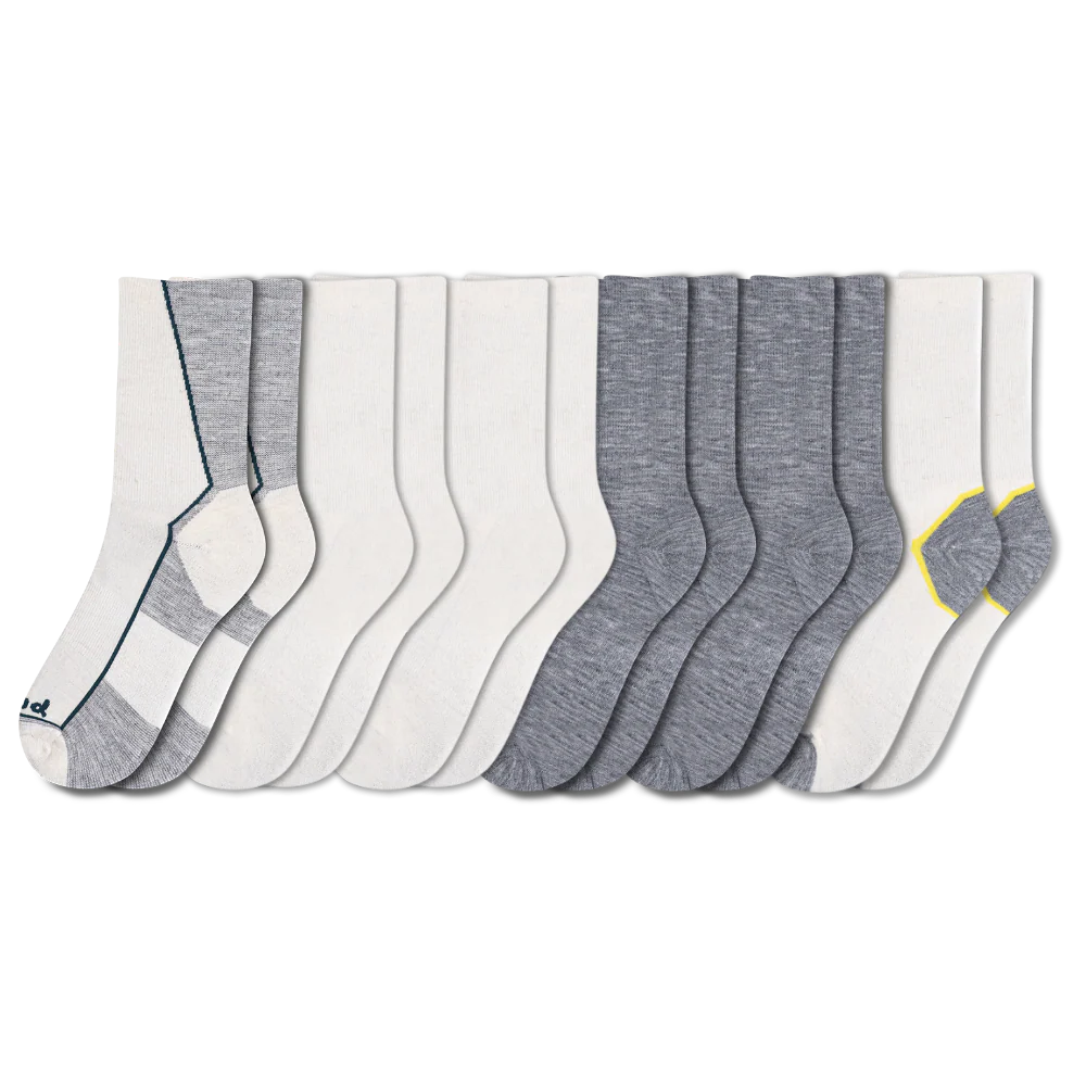 6 Pack - Men's Light-Weight Crew Pacas Socks