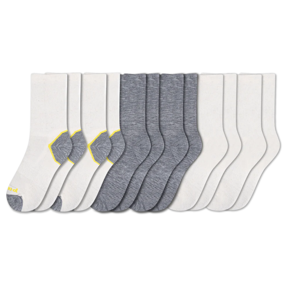 6 Pack - Men's Light-Weight Crew Pacas Socks