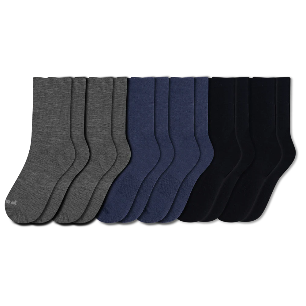6 Pack - Men's Light-Weight Crew Pacas Socks