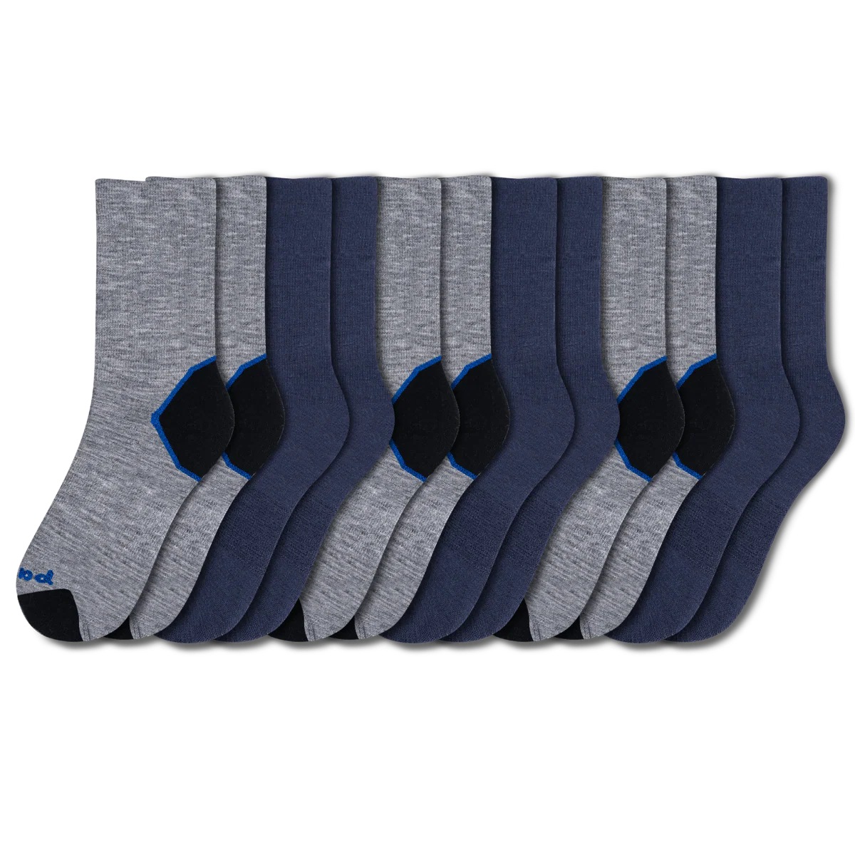 6 Pack - Men's Light-Weight Crew Pacas Socks