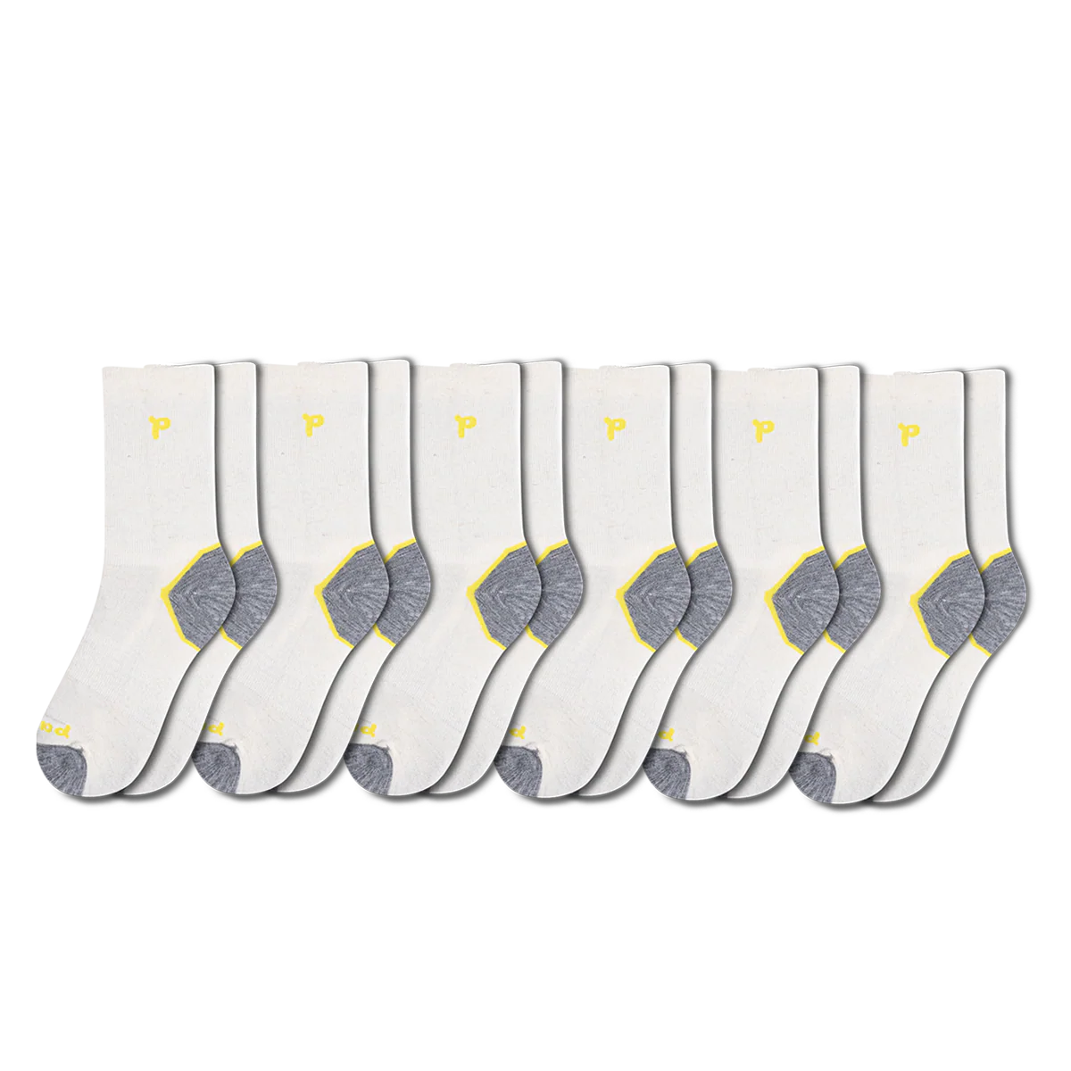 6 Pack - Men's Light-Weight Crew Pacas Socks