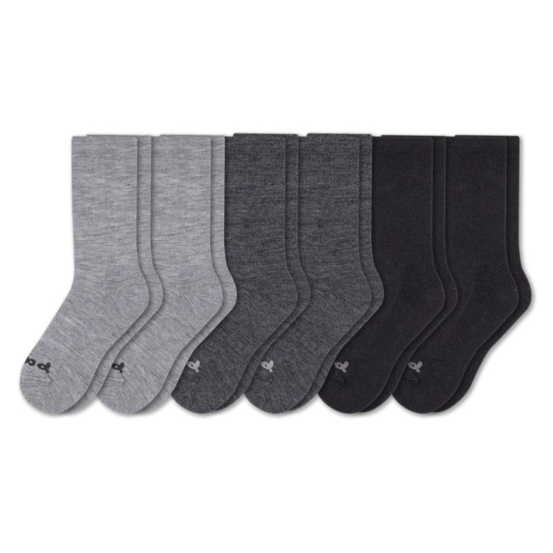 6 Pack - Men's Light-Weight Crew Pacas Socks