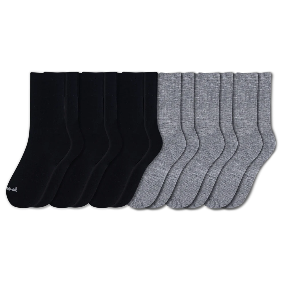 6 Pack - Men's Light-Weight Crew Pacas Socks