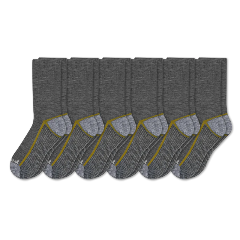 6 Pack - Men's Light-Weight Crew Pacas Socks