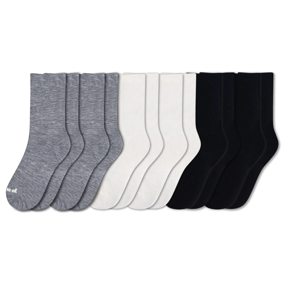 6 Pack - Men's Light-Weight Crew Pacas Socks