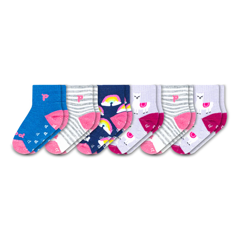 6 Pack - Toddler Pacas Gripper Socks