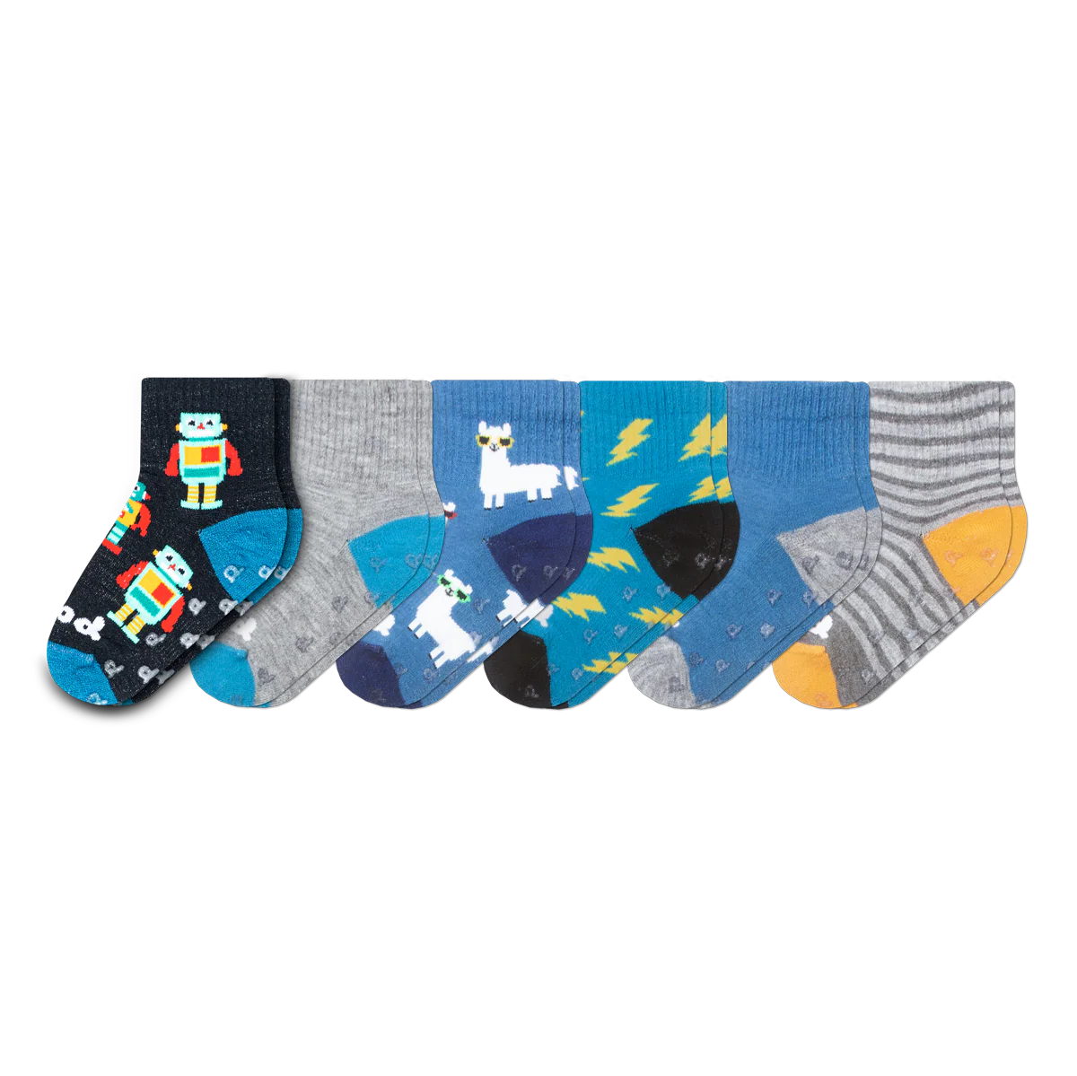 6 Pack - Toddler Pacas Gripper Socks 10 6 Pack - Toddler Pacas Gripper Socks