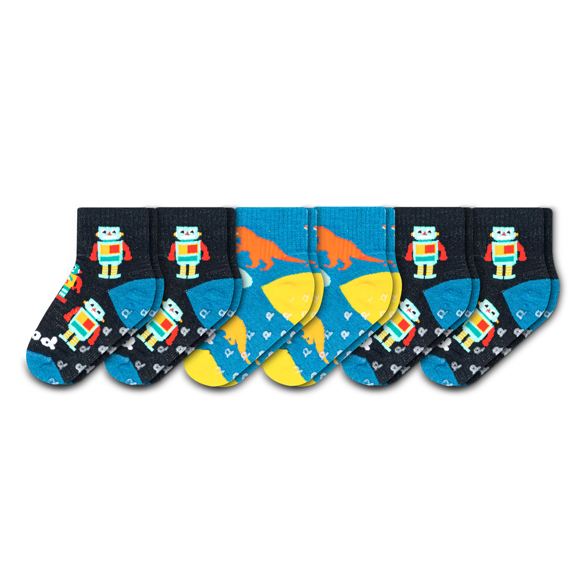 6 Pack - Toddler Pacas Gripper Socks 12 6 Pack - Toddler Pacas Gripper Socks