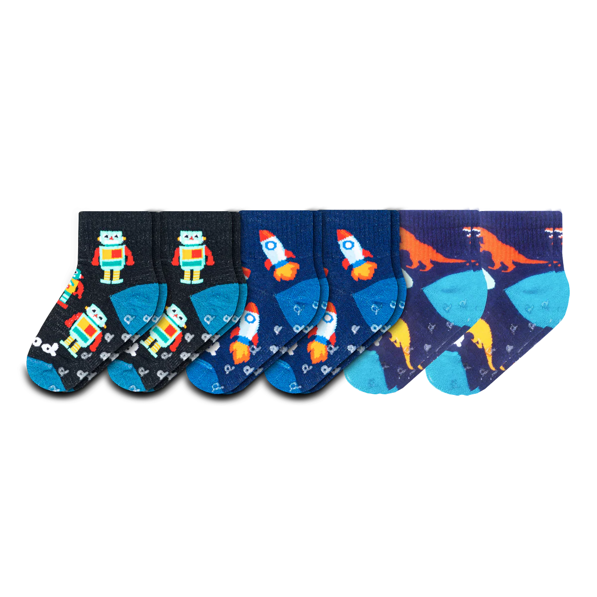6 Pack - Toddler Pacas Gripper Socks 16 6 Pack - Toddler Pacas Gripper Socks