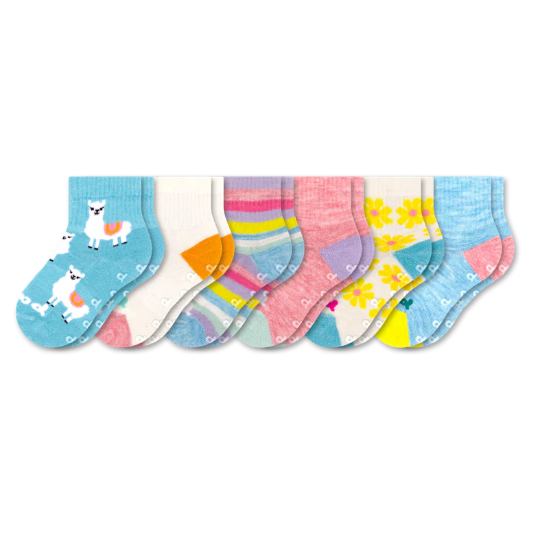 6 Pack - Toddler Pacas Gripper Socks 17 6 Pack - Toddler Pacas Gripper Socks