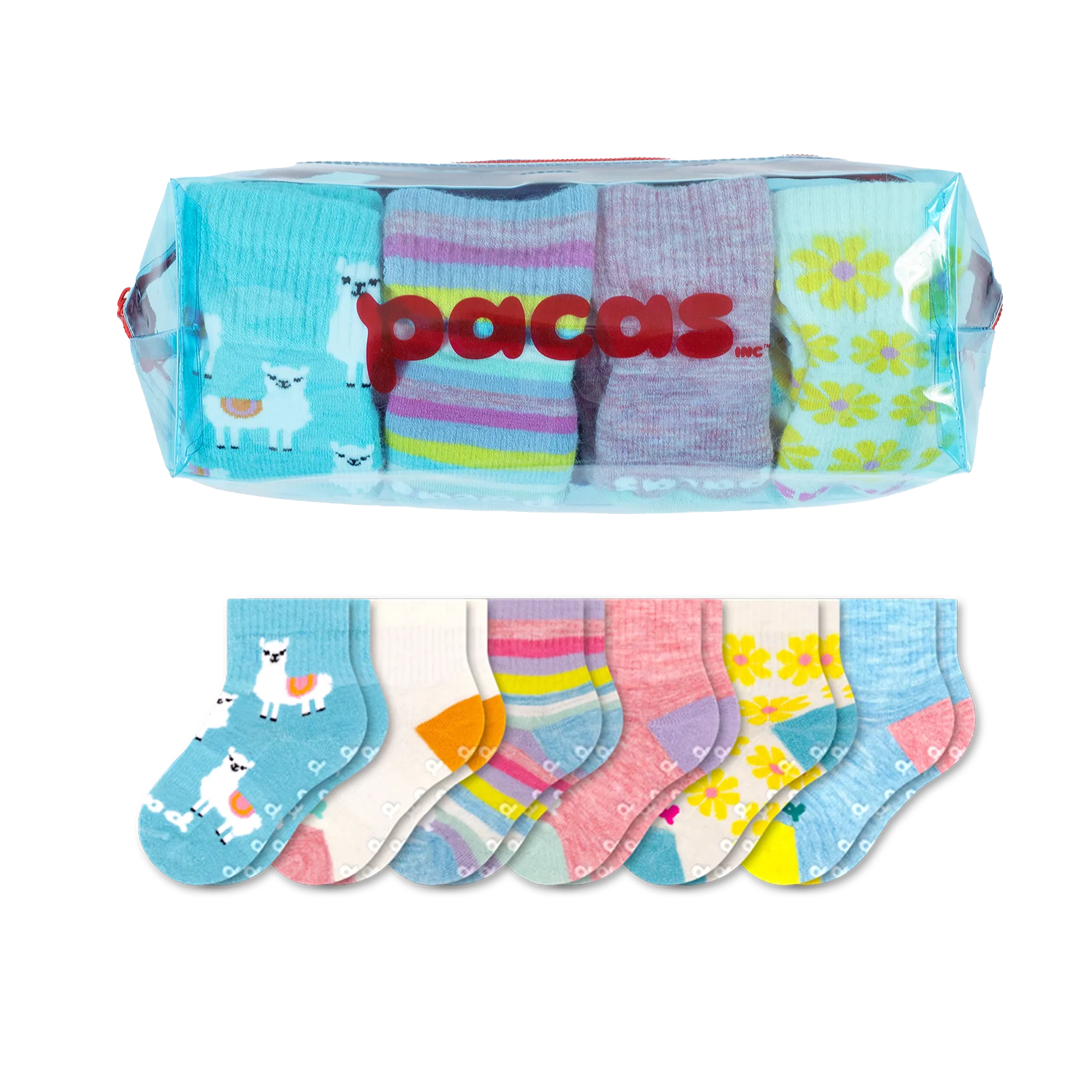 6 Pack - Toddler Pacas Gripper Socks 20 6 Pack - Toddler Pacas Gripper Socks