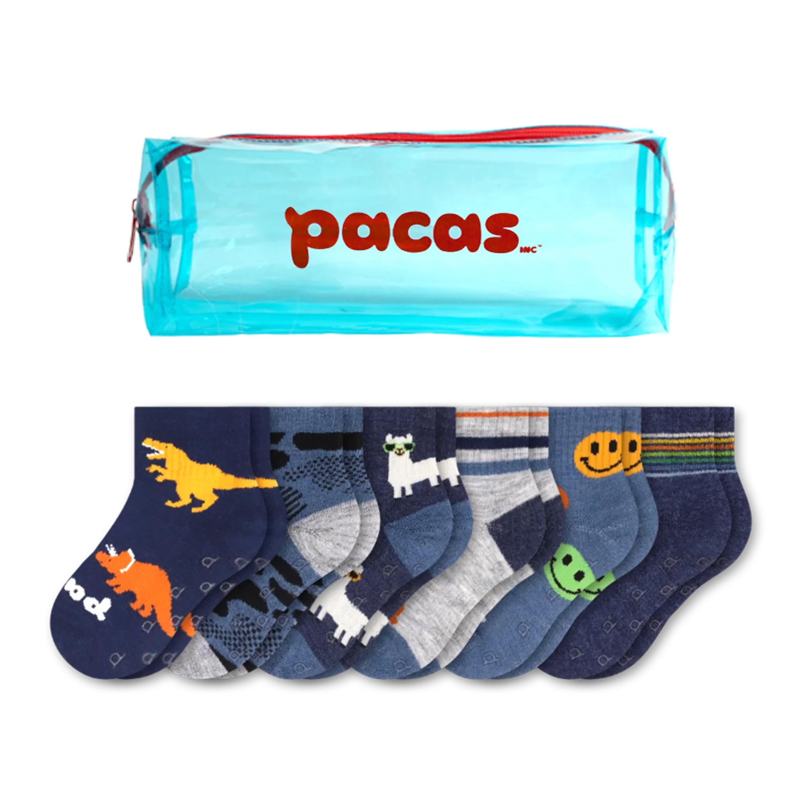 6 Pack - Toddler Pacas Gripper Socks 26 6 Pack - Toddler Pacas Gripper Socks