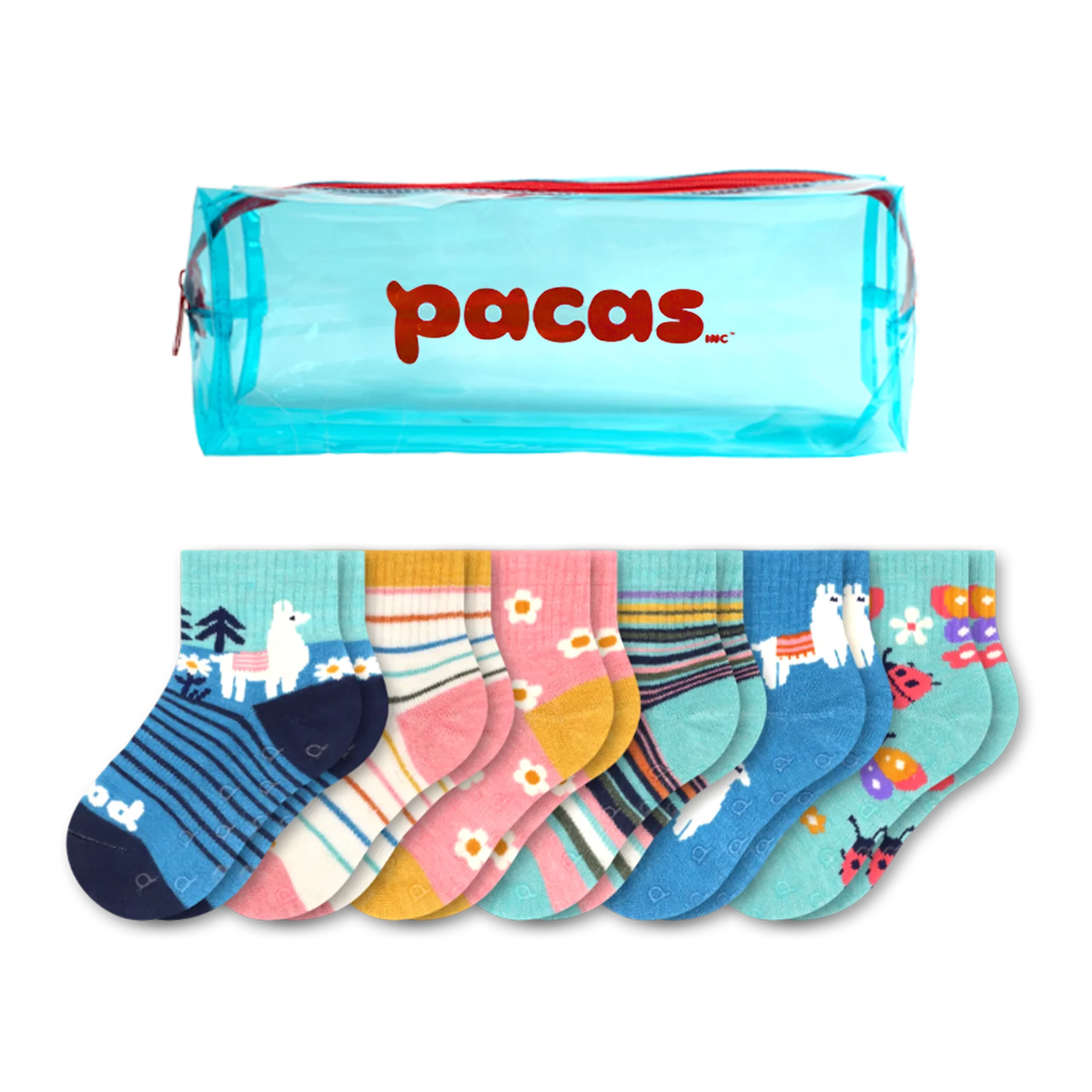 6 Pack - Toddler Pacas Gripper Socks 28 6 Pack - Toddler Pacas Gripper Socks