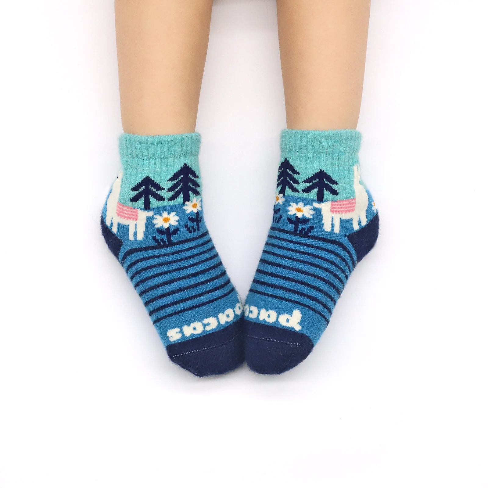 6 Pack - Toddler Pacas Gripper Socks 34 6 Pack - Toddler Pacas Gripper Socks