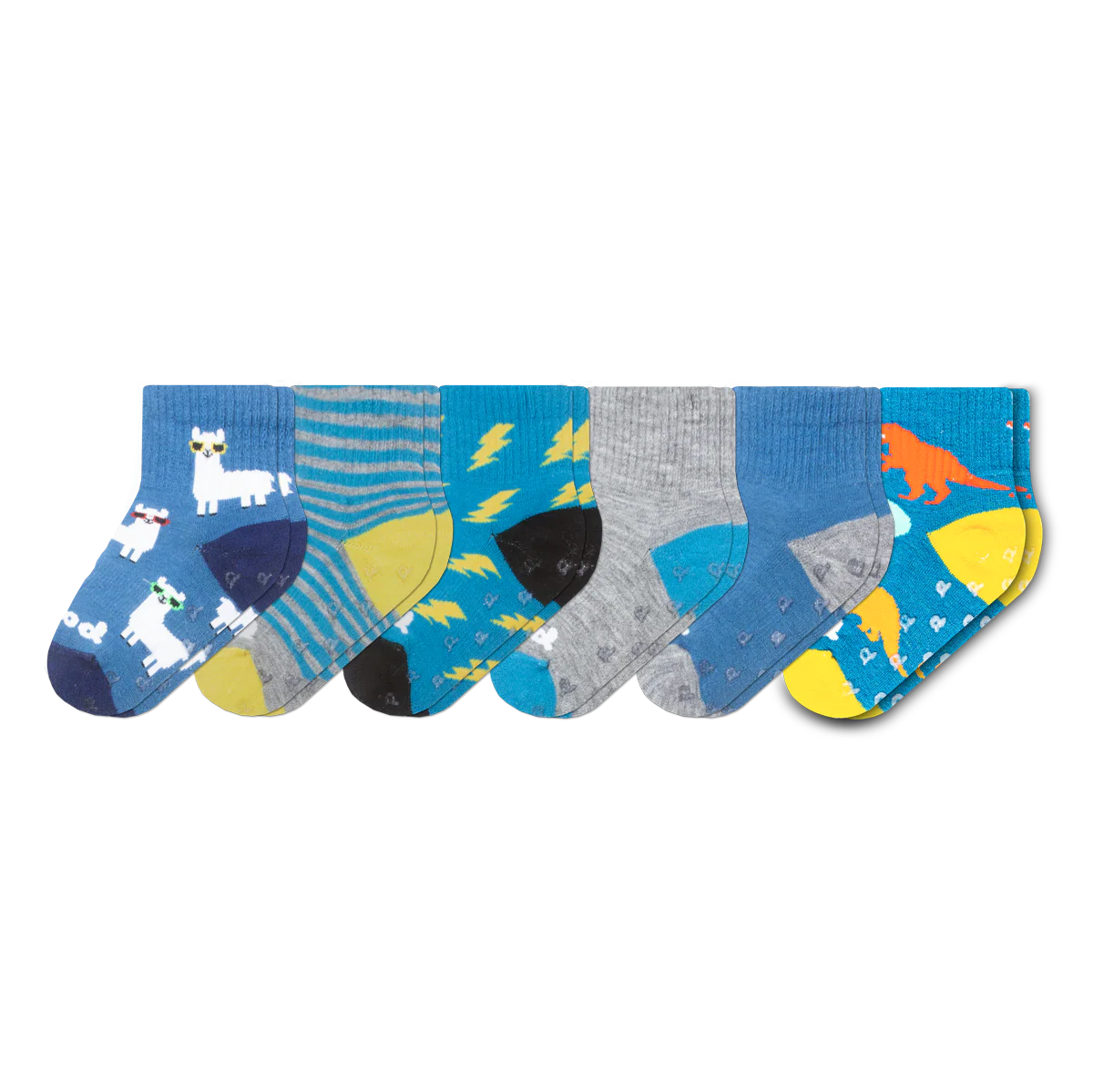 6 Pack - Toddler Pacas Gripper Socks 8 6 Pack - Toddler Pacas Gripper Socks
