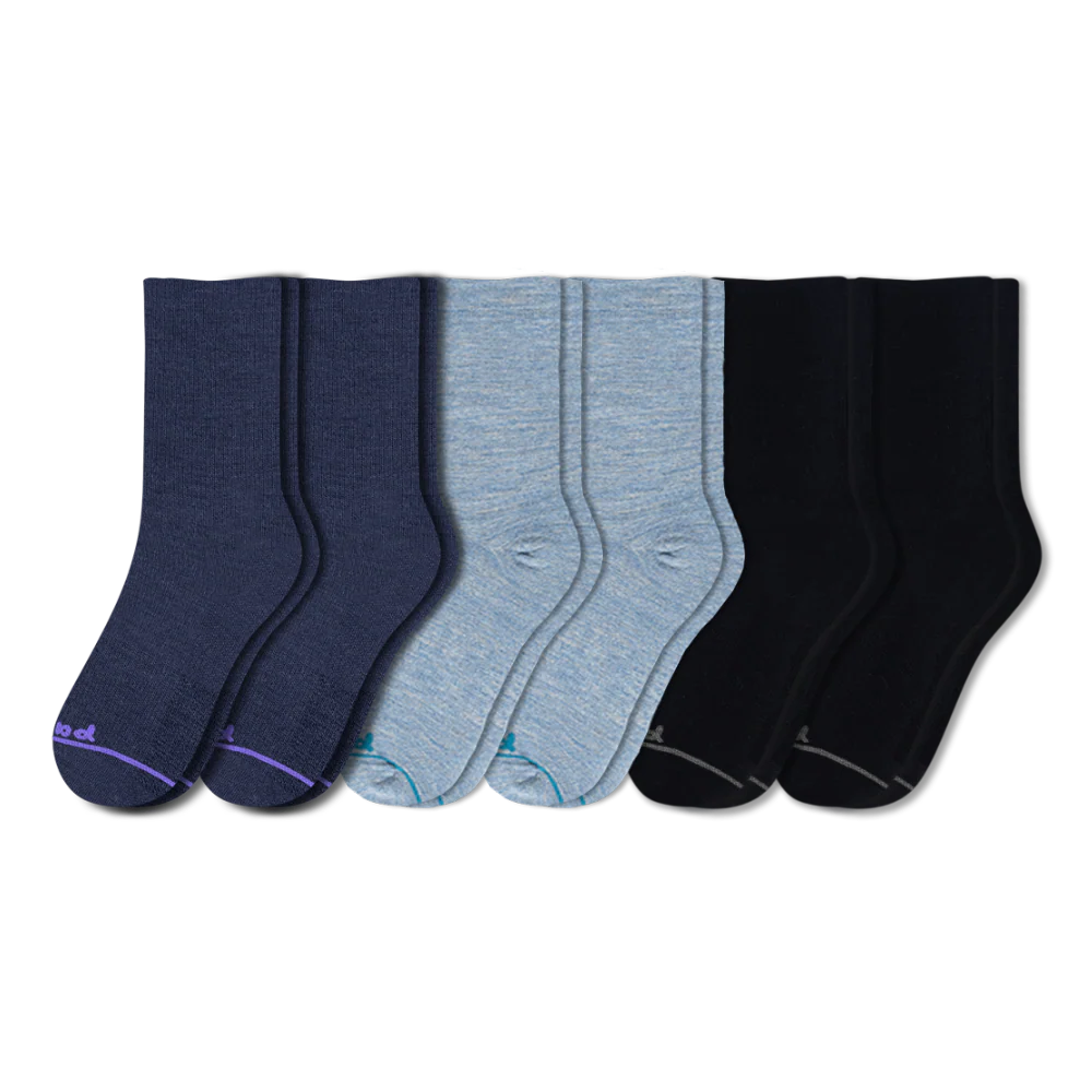 6 Pack - Women's Light-Weight Crew Pacas Socks