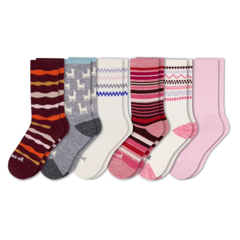 6 Pack - Women's Crew Pacas Socks 106 6 Pack - Women's Crew Pacas Socks