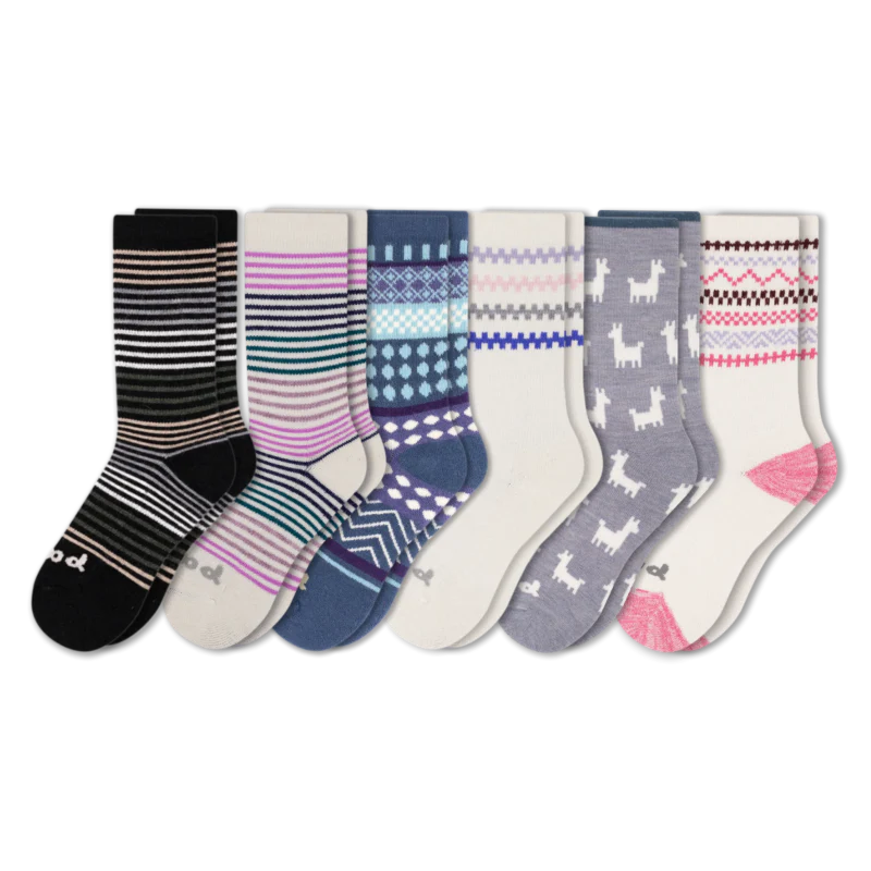 6 Pack - Women's Crew Pacas Socks 107 6 Pack - Women's Crew Pacas Socks