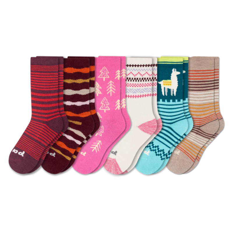 6 Pack - Women's Crew Pacas Socks 109 6 Pack - Women's Crew Pacas Socks