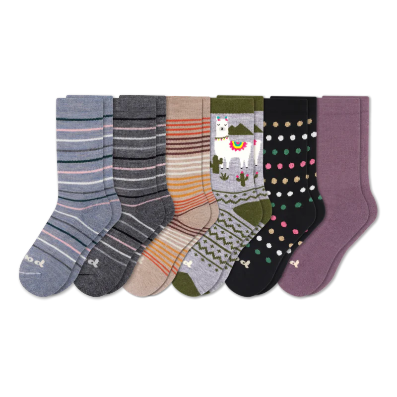6 Pack - Women's Crew Pacas Socks 118 6 Pack - Women's Crew Pacas Socks