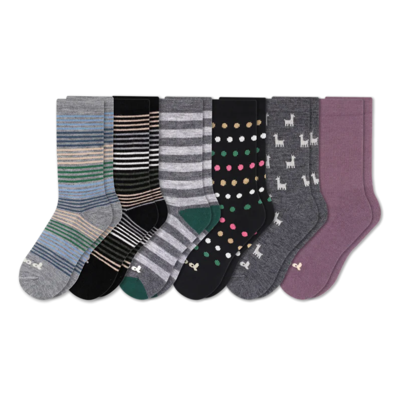 6 Pack - Women's Crew Pacas Socks 120 6 Pack - Women's Crew Pacas Socks