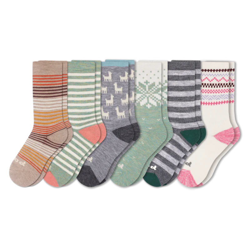 6 Pack - Women's Crew Pacas Socks 124 6 Pack - Women's Crew Pacas Socks