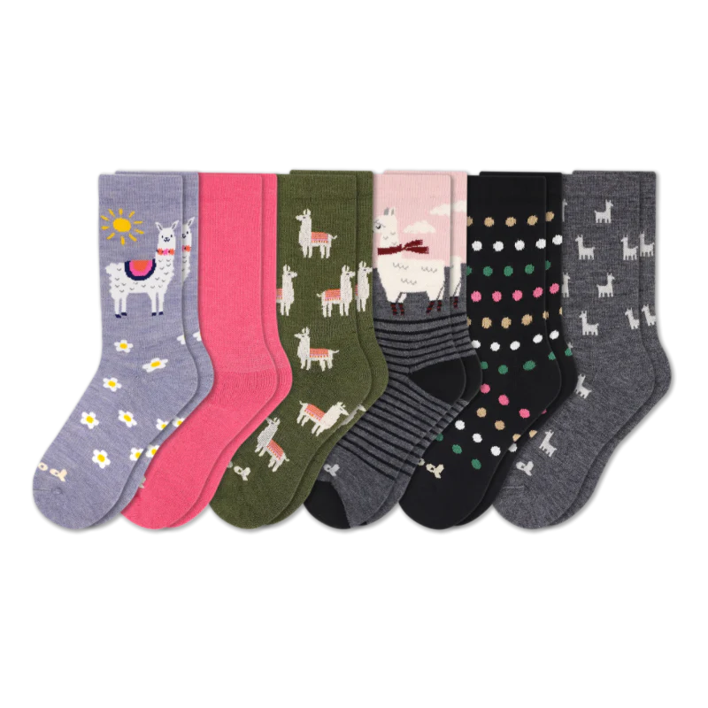 6 Pack - Women's Crew Pacas Socks 127 6 Pack - Women's Crew Pacas Socks