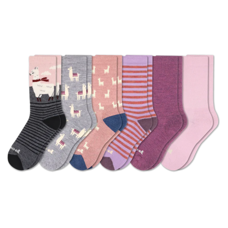 6 Pack - Women's Crew Pacas Socks 129 6 Pack - Women's Crew Pacas Socks