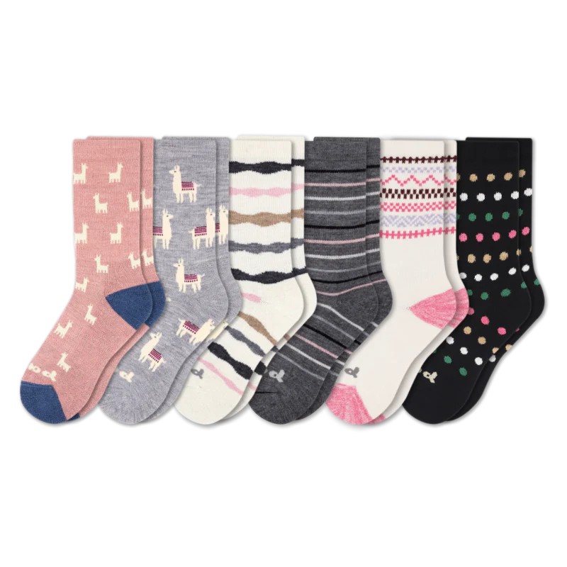 6 Pack - Women's Crew Pacas Socks 141 6 Pack - Women's Crew Pacas Socks