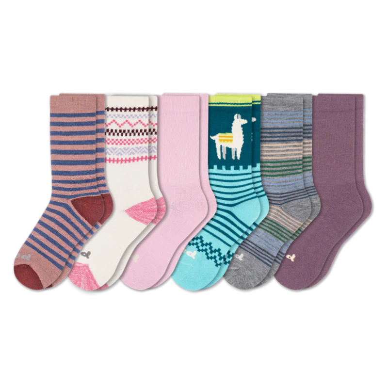 6 Pack - Women's Crew Pacas Socks 145 6 Pack - Women's Crew Pacas Socks