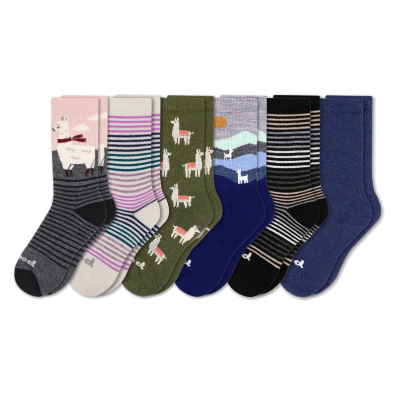 6 Pack - Women's Crew Pacas Socks 163 6 Pack - Women's Crew Pacas Socks