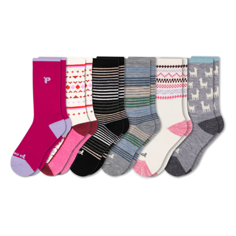 6 Pack - Women's Crew Pacas Socks 165 6 Pack - Women's Crew Pacas Socks