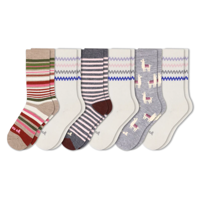 6 Pack - Women's Crew Pacas Socks 166 6 Pack - Women's Crew Pacas Socks