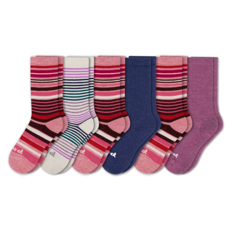 6 Pack - Women's Crew Pacas Socks 167 6 Pack - Women's Crew Pacas Socks