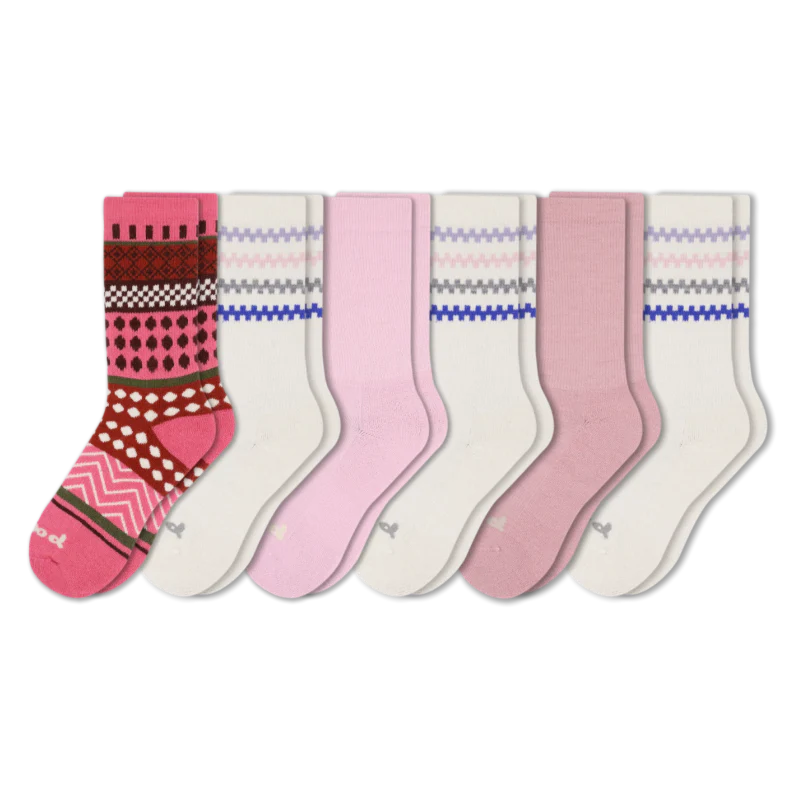6 Pack - Women's Crew Pacas Socks 168 6 Pack - Women's Crew Pacas Socks