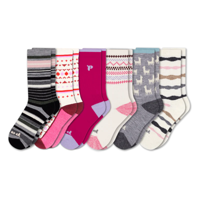 6 Pack - Women's Crew Pacas Socks 174 6 Pack - Women's Crew Pacas Socks