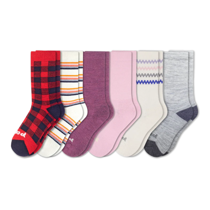 6 Pack - Women's Crew Pacas Socks 181 6 Pack - Women's Crew Pacas Socks
