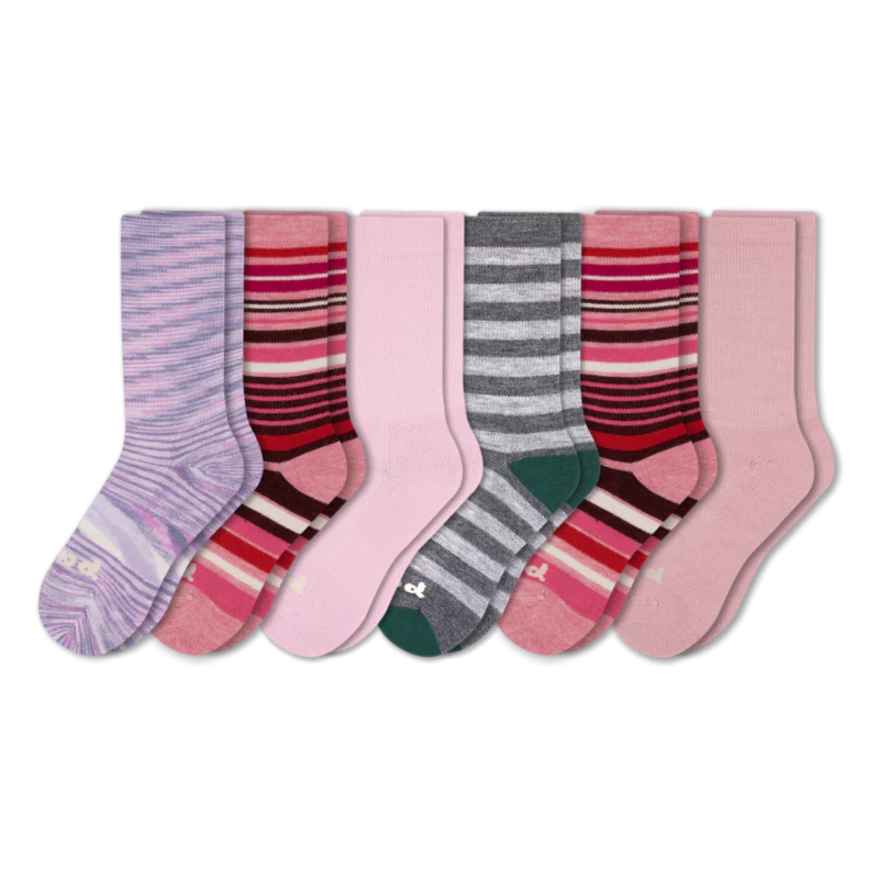 6 Pack - Women's Crew Pacas Socks 187 6 Pack - Women's Crew Pacas Socks