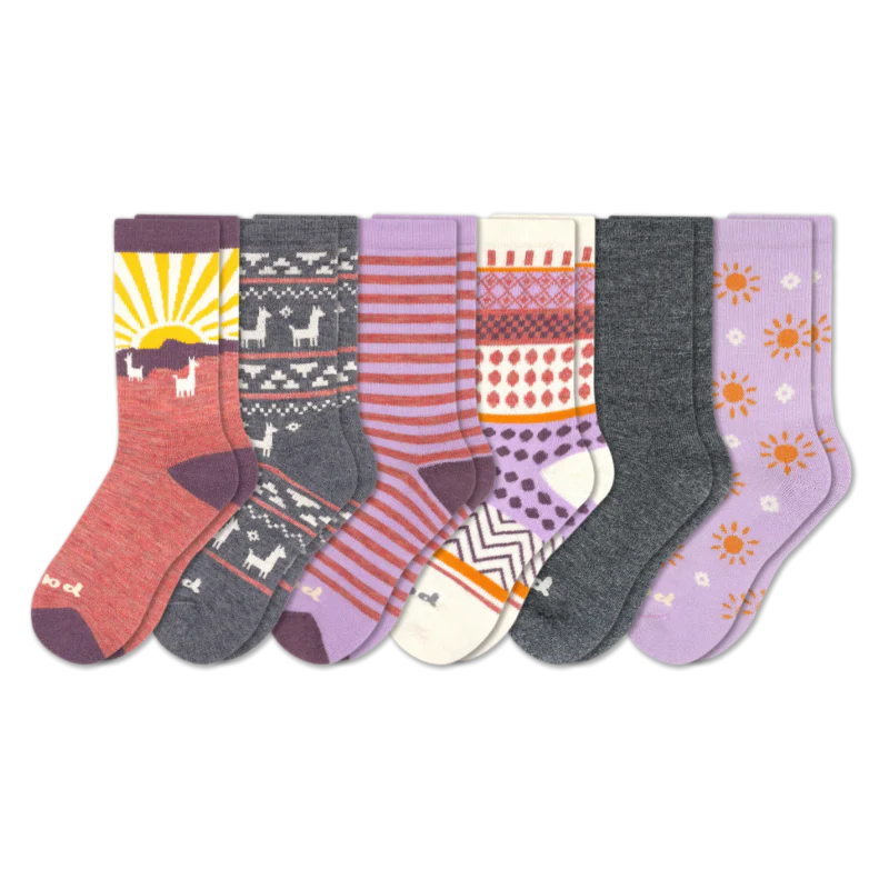 6 Pack - Women's Crew Pacas Socks 193 6 Pack - Women's Crew Pacas Socks