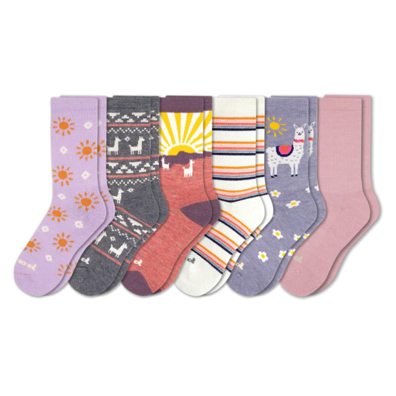6 Pack - Women's Crew Pacas Socks 197 6 Pack - Women's Crew Pacas Socks
