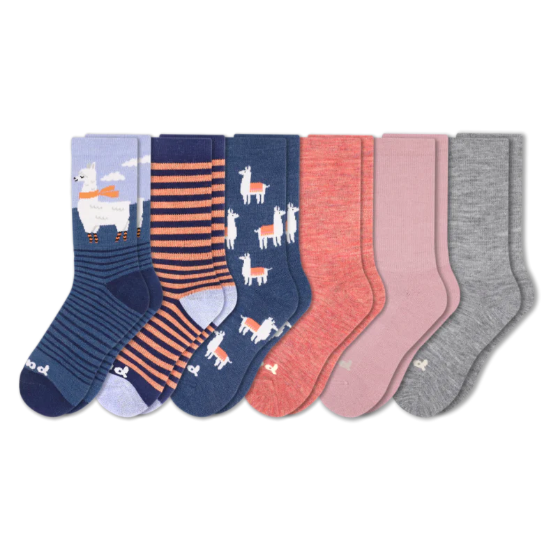 6 Pack - Women's Crew Pacas Socks 200 6 Pack - Women's Crew Pacas Socks
