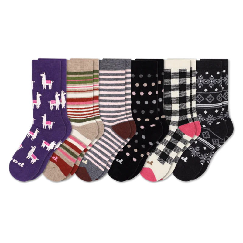 6 Pack - Women's Crew Pacas Socks 204 6 Pack - Women's Crew Pacas Socks