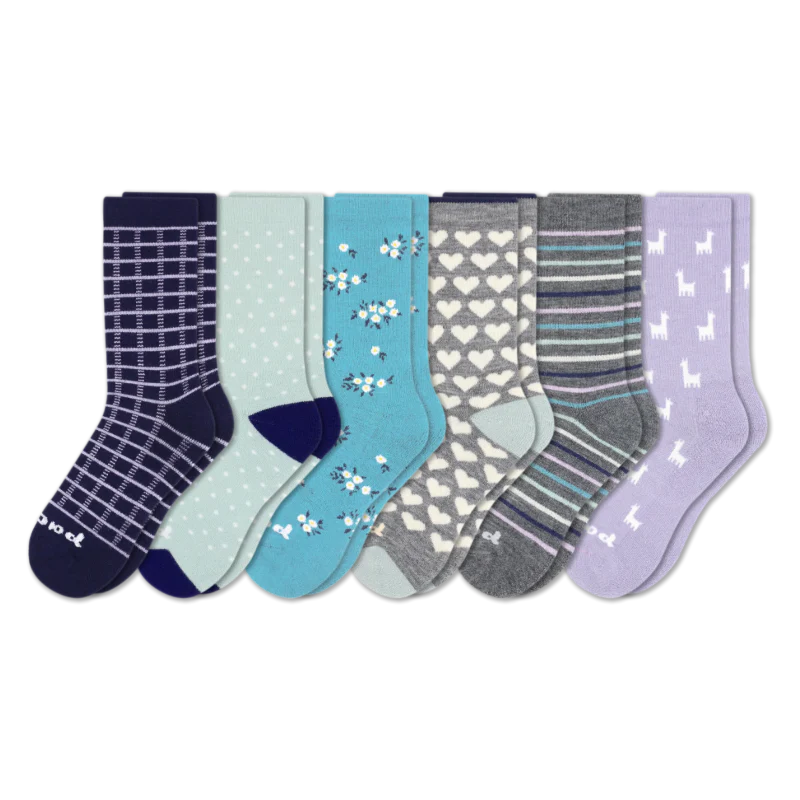6 Pack - Women's Crew Pacas Socks 206 6 Pack - Women's Crew Pacas Socks