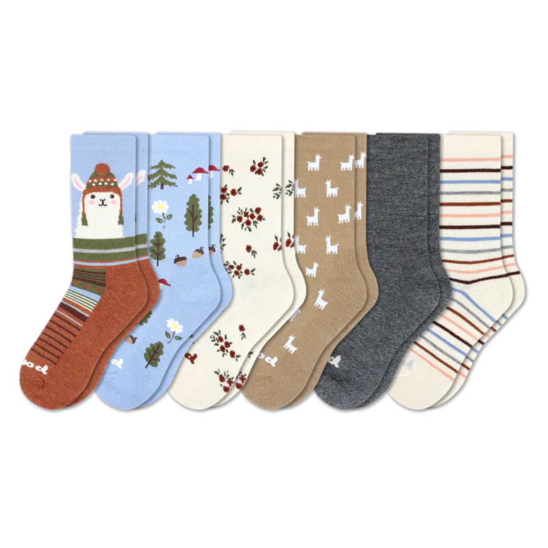 6 Pack - Women's Crew Pacas Socks 207 6 Pack - Women's Crew Pacas Socks