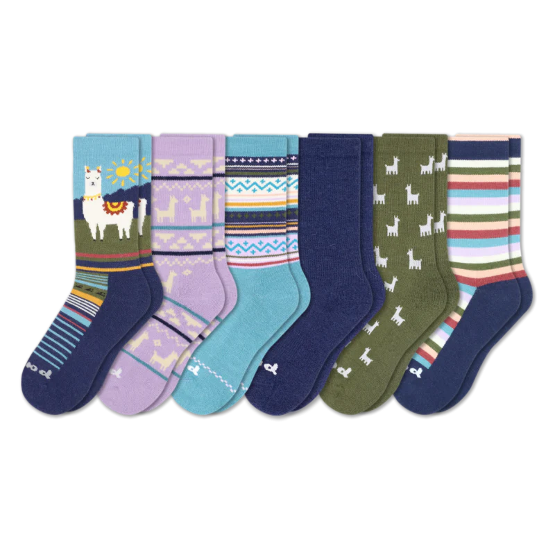 6 Pack - Women's Crew Pacas Socks 208 6 Pack - Women's Crew Pacas Socks