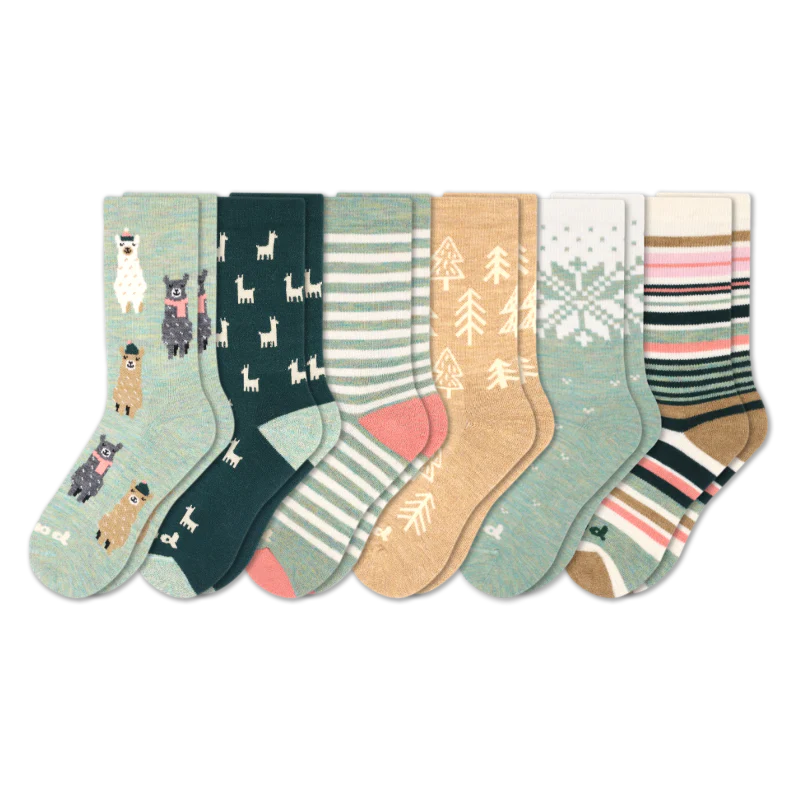 6 Pack - Women's Crew Pacas Socks 21 6 Pack - Women's Crew Pacas Socks